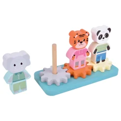 Small Foot - Houten Stapelspel met Tandwielen Jungle Friends FSC