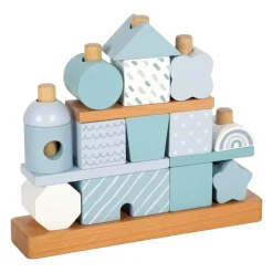 Small Foot - Houten Stapelhuis Blauw - 18dlg.