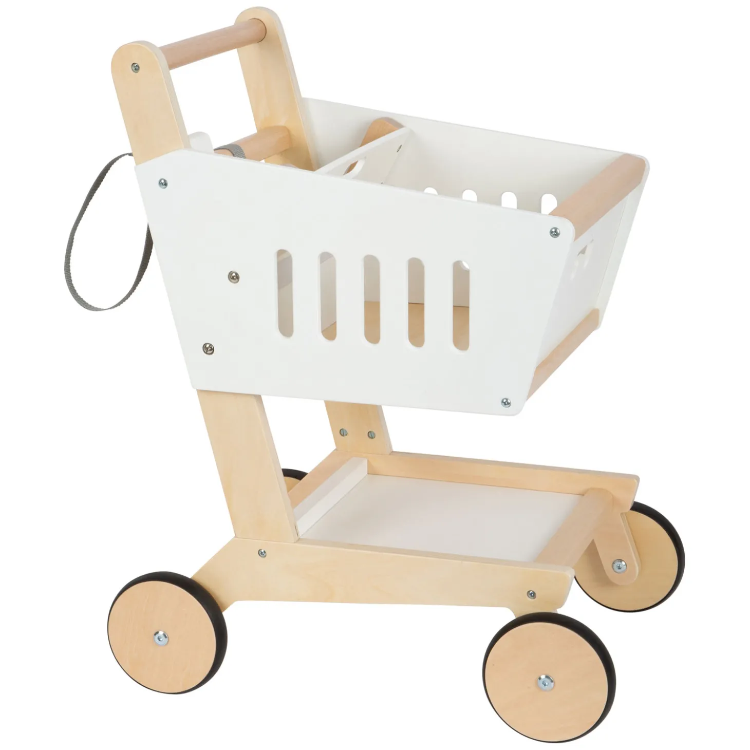 Small Foot - Houten Supermarkt Winkelwagen Wit