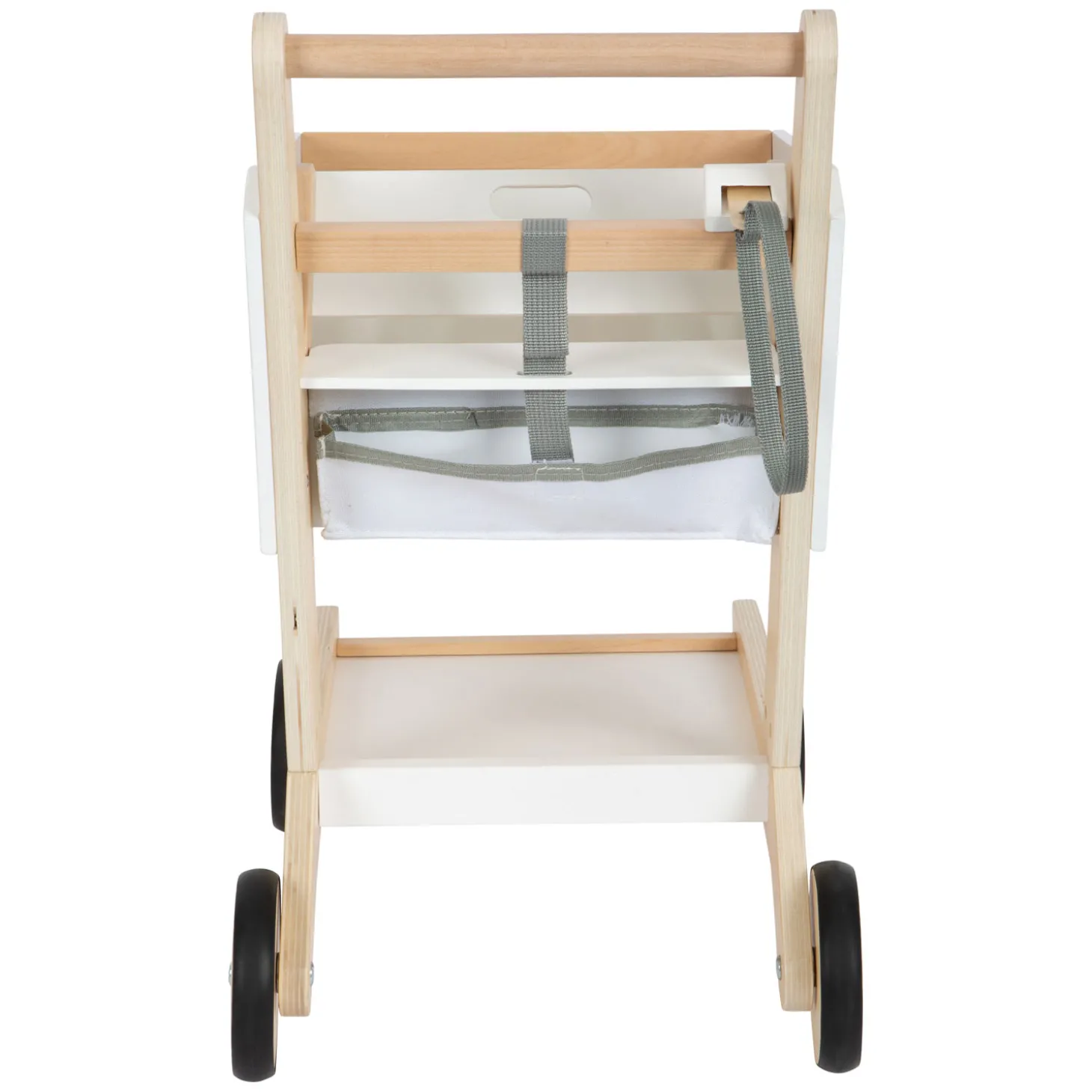 Small Foot - Houten Supermarkt Winkelwagen Wit