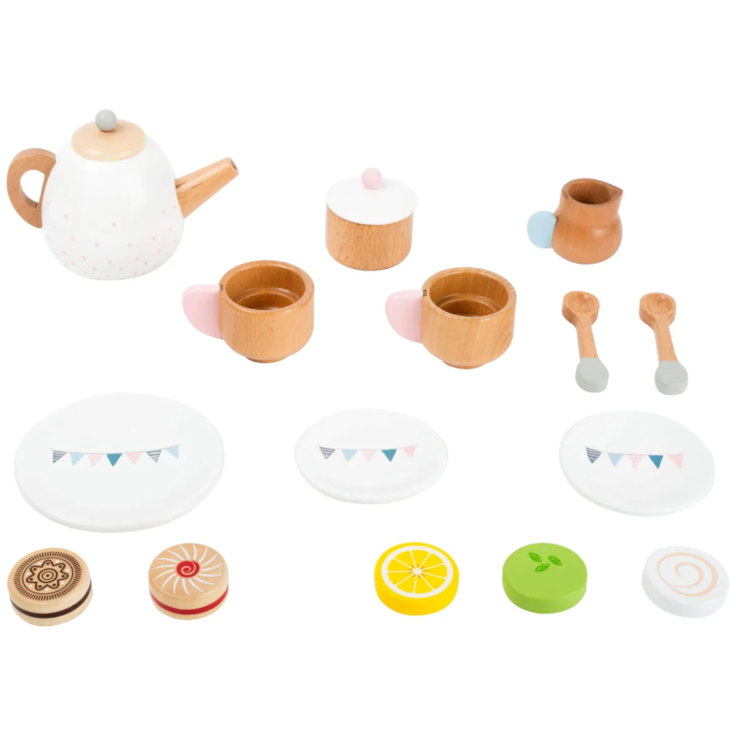 Small Foot - Houten Theeset met Speeleten, 17dlg.
