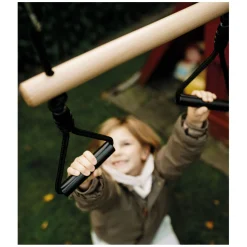 Small Foot - Houten Trapezeschommel met Gymnastiekringen Black Line