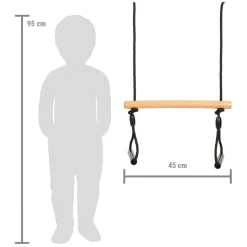 Small Foot - Houten Trapezeschommel met Gymnastiekringen Black Line