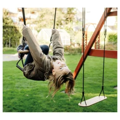 Small Foot - Houten Trapezeschommel met Gymnastiekringen Black Line