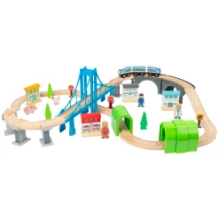 Small Foot - Houten Treinset met Brug, 60dlg.