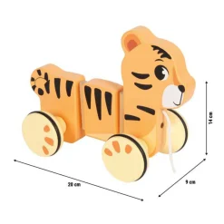 Small Foot - Houten Trekdier Tijger Safari FSC