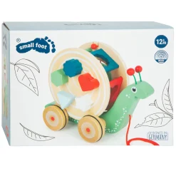 Small Foot - Houten Trekfiguur Vormenstoof Slak, 6dlg.
