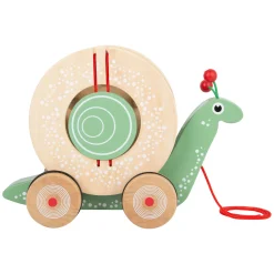 Small Foot - Houten Trekfiguur Vormenstoof Slak, 6dlg.