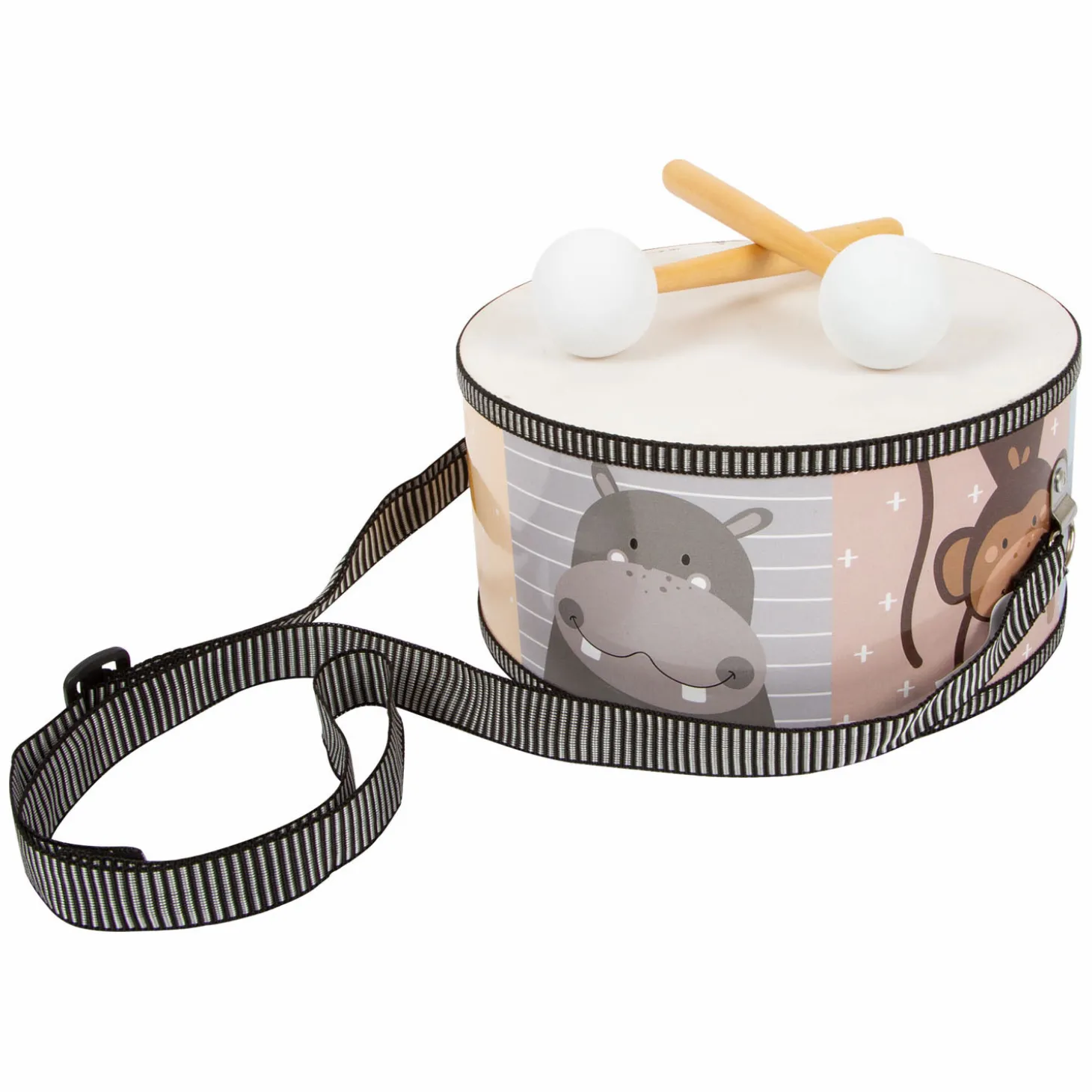 Small Foot - Houten Trommel Wilde Dieren met Stokken, 3dlg.