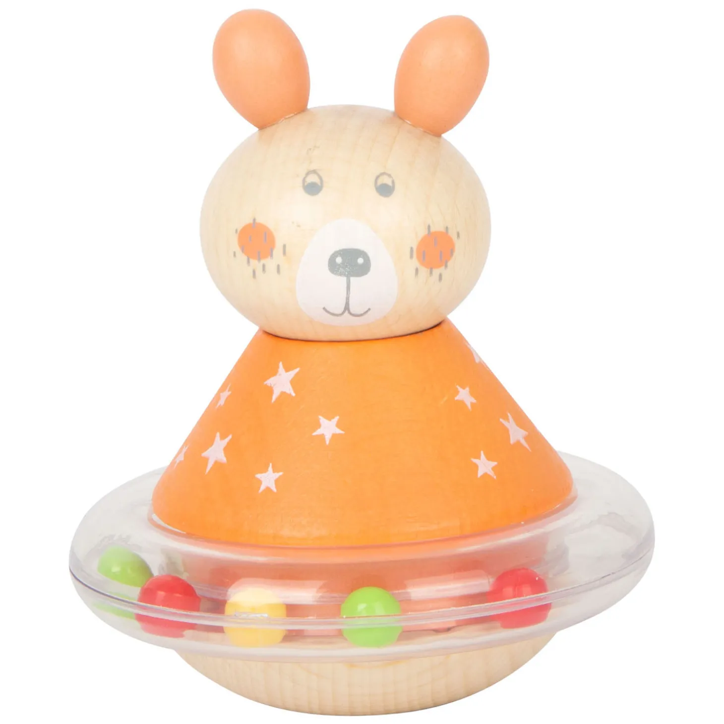 Small Foot - Houten Tuimelaar Rammelaar Beer, per stuk