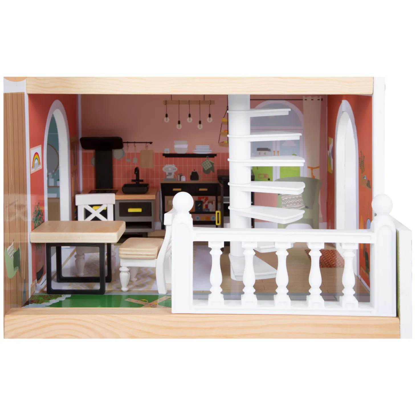 Small Foot - Houten Urban Villa Poppenhuis met Meubeltjes, 9dlg.