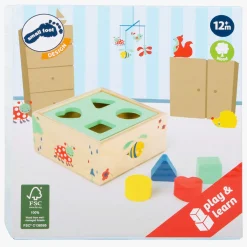 Small Foot - Houten Vormenstoof met Blokken Natuur, 5dlg.