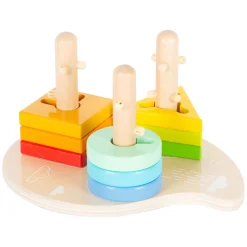 Small Foot - Houten Vormen en Sorterten Motoriek Stapelspeelgoed, 10dlg.