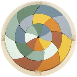 Small Foot - Houten Vormenpuzzel Safari Rond, 24st.