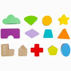 Small Foot - Houten Vormenstoof Kubus Regenboog,