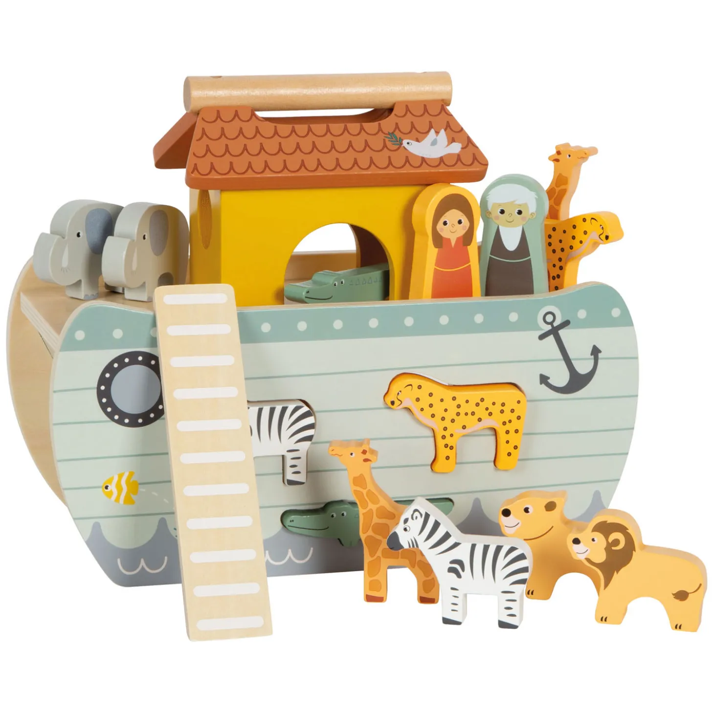 Small Foot - Houten Vormenstoof Ark van Noach Safari, 15dlg.