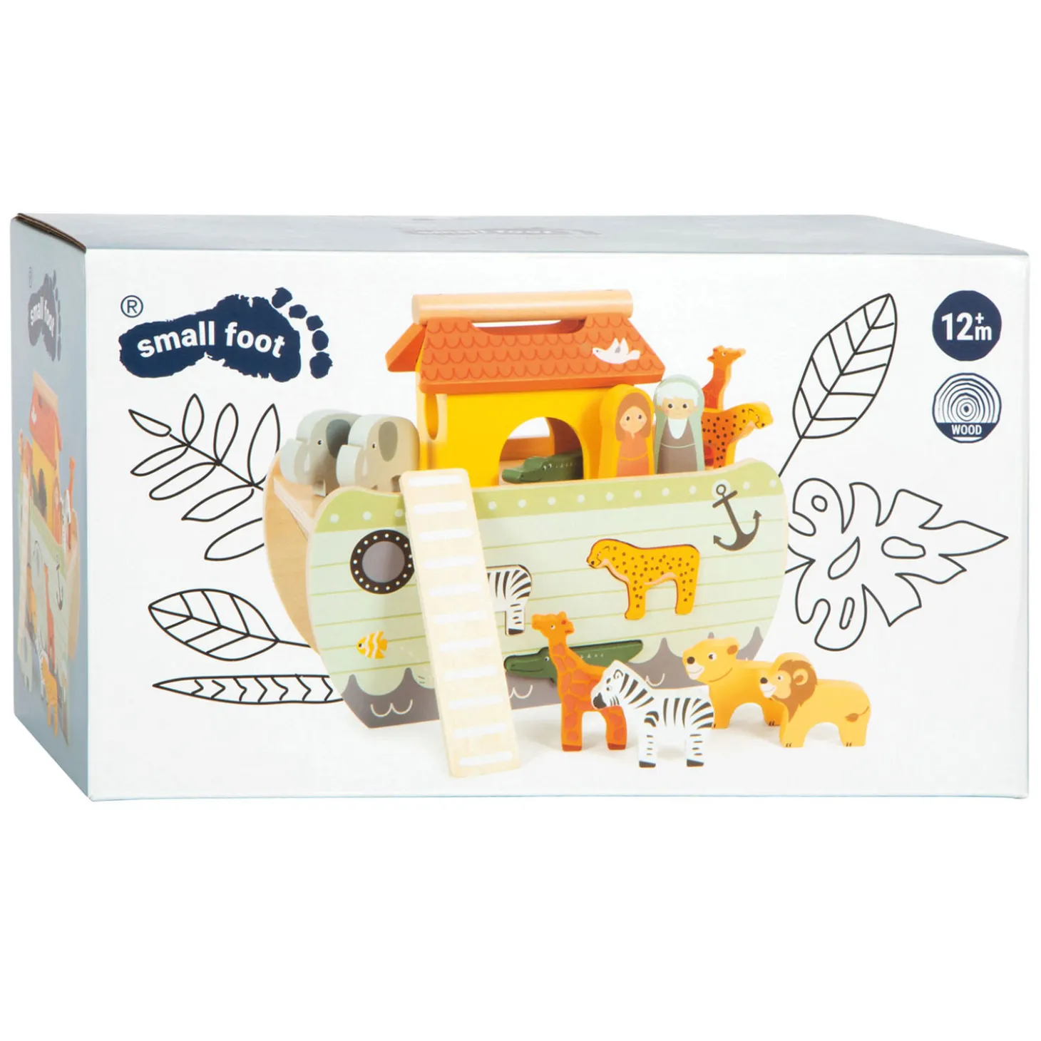 Small Foot - Houten Vormenstoof Ark van Noach Safari, 15dlg.