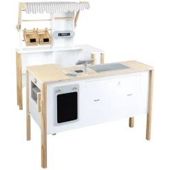 Small Foot - Houten Winkel Wit met Kassa en Lopende Band