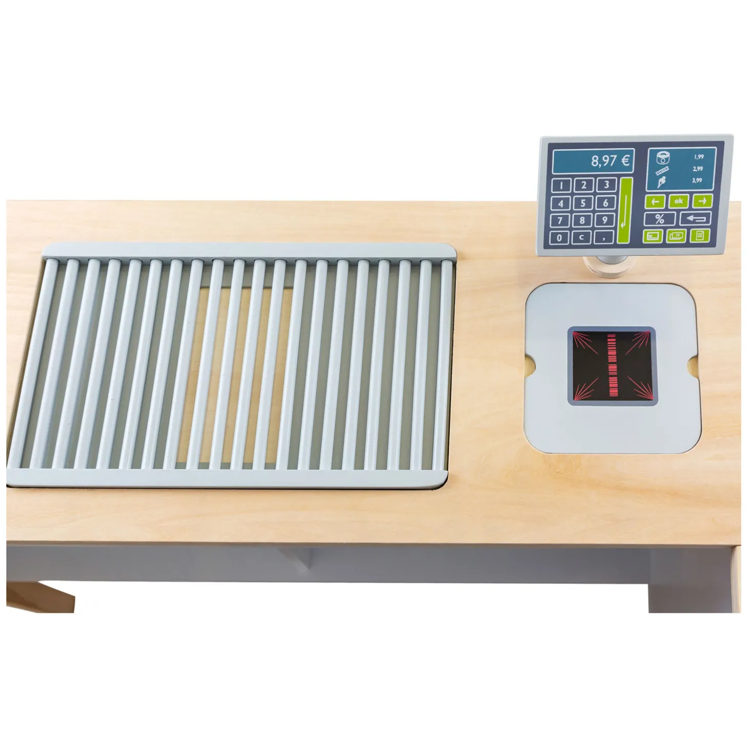 Small Foot - Houten Winkel Wit met Kassa en Lopende Band