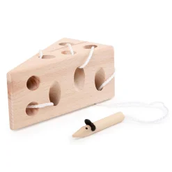 Small Foot  -  Kaas en Muis Houten Rijgspel