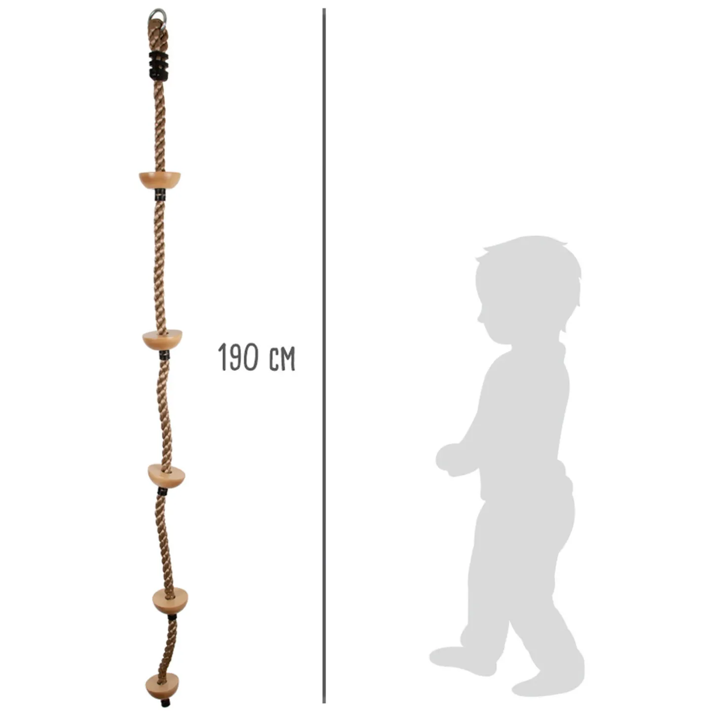 Small Foot - Klimladder met Houten Opstapjes, 190cm