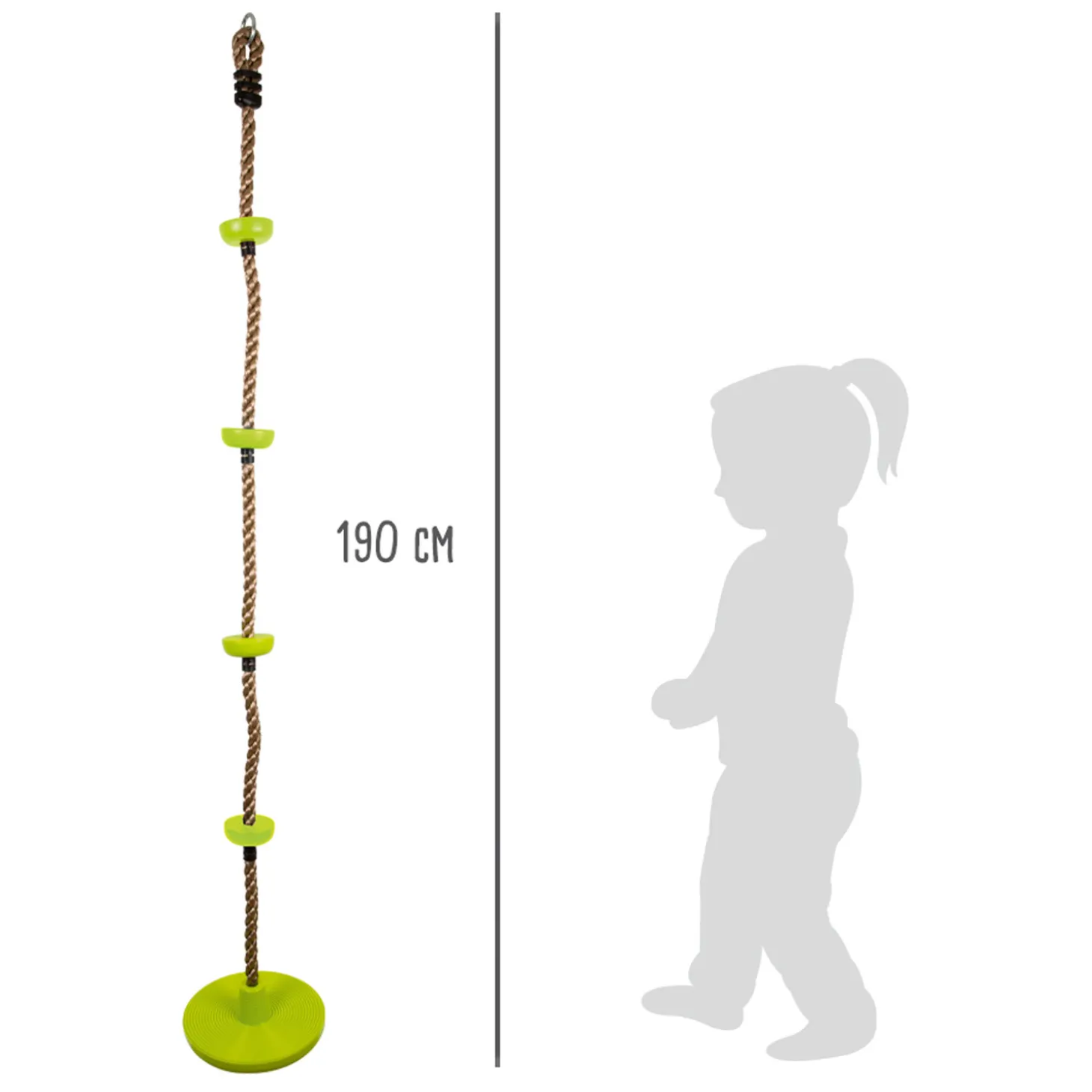 Small Foot - Klimtouw en Schommel 2in1 Groen, 190cm