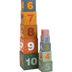 Small Foot  -  Stapelblokken Safari Karton, 10dlg.