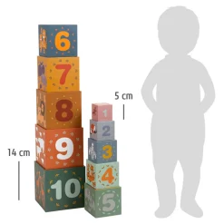 Small Foot  -  Stapelblokken Safari Karton, 10dlg.