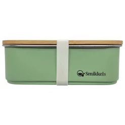 Smikkels RVS Broodtrommel met Bamboe Deksel 900ml - Groen