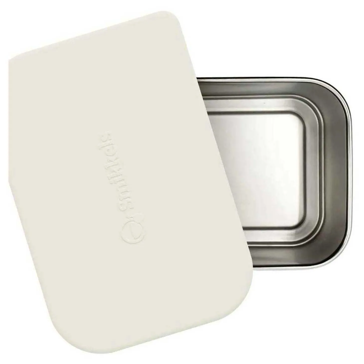 Smikkels RVS Broodtrommel met Siliconen Deksel 900ml - Wit