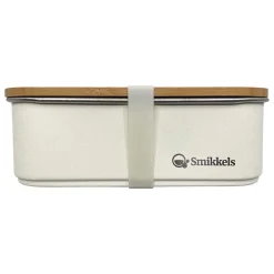 Smikkels RVS Broodtrommel met Bamboe Deksel 900ml - Wit