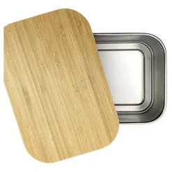 Smikkels RVS Broodtrommel met Bamboe Deksel 900ml - Wit