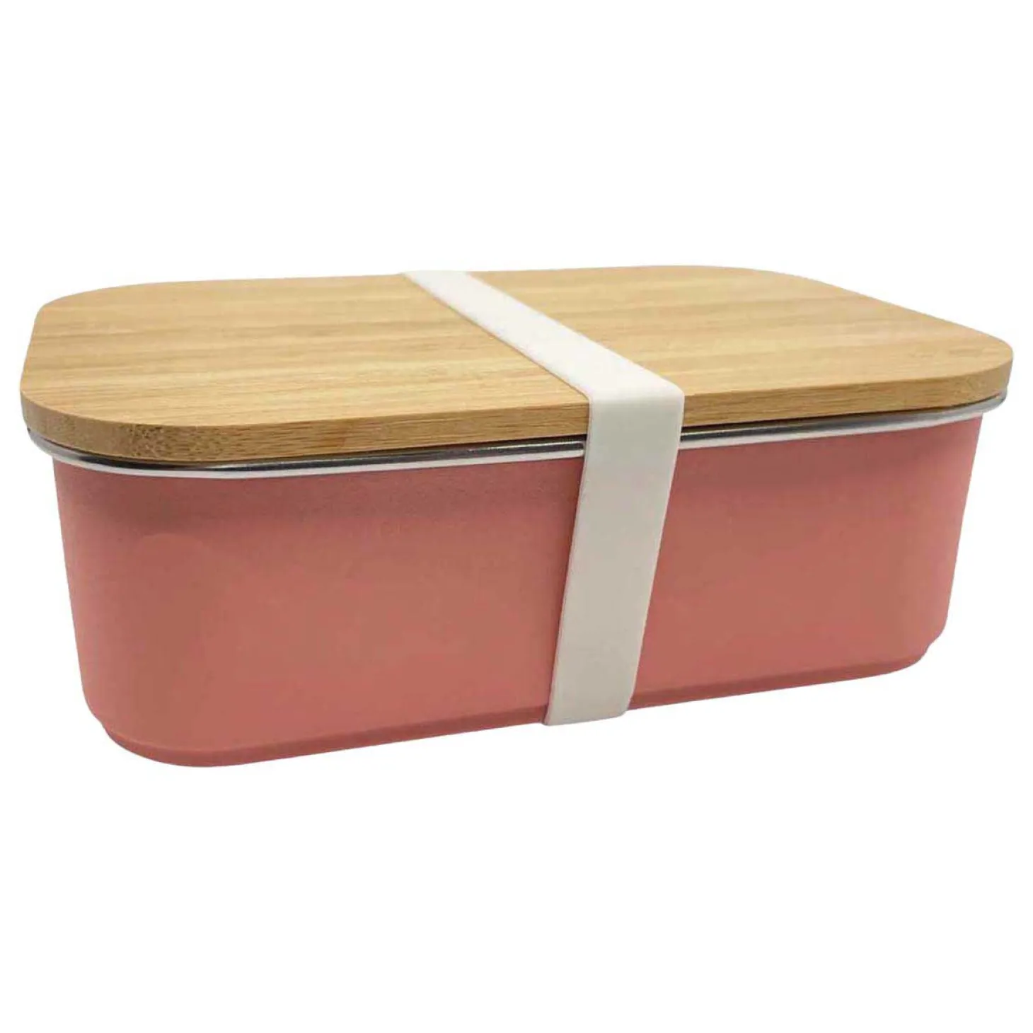 Smikkels RVS Broodtrommel met Bamboe Deksel 900ml - Roze