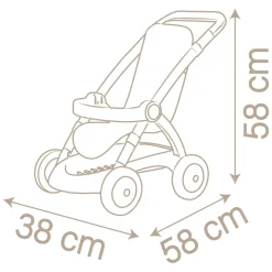 Smoby Baby Nurse Poppenbuggy met Opbergruimte