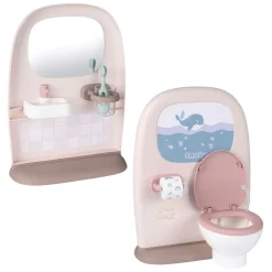 Smoby Baby Nurse Toilet en Badkamer 2in1 met Accessoires