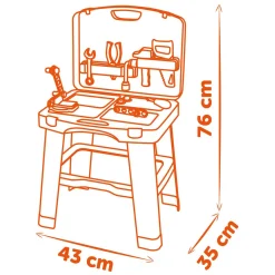 Smoby Black & Decker Bricolo Smart Werkbank Inklapbaar in Koffer, 33dlg.