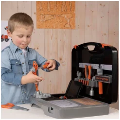 Smoby Black & Decker Bricolo Smart Werkbank Inklapbaar in Koffer, 33dlg.