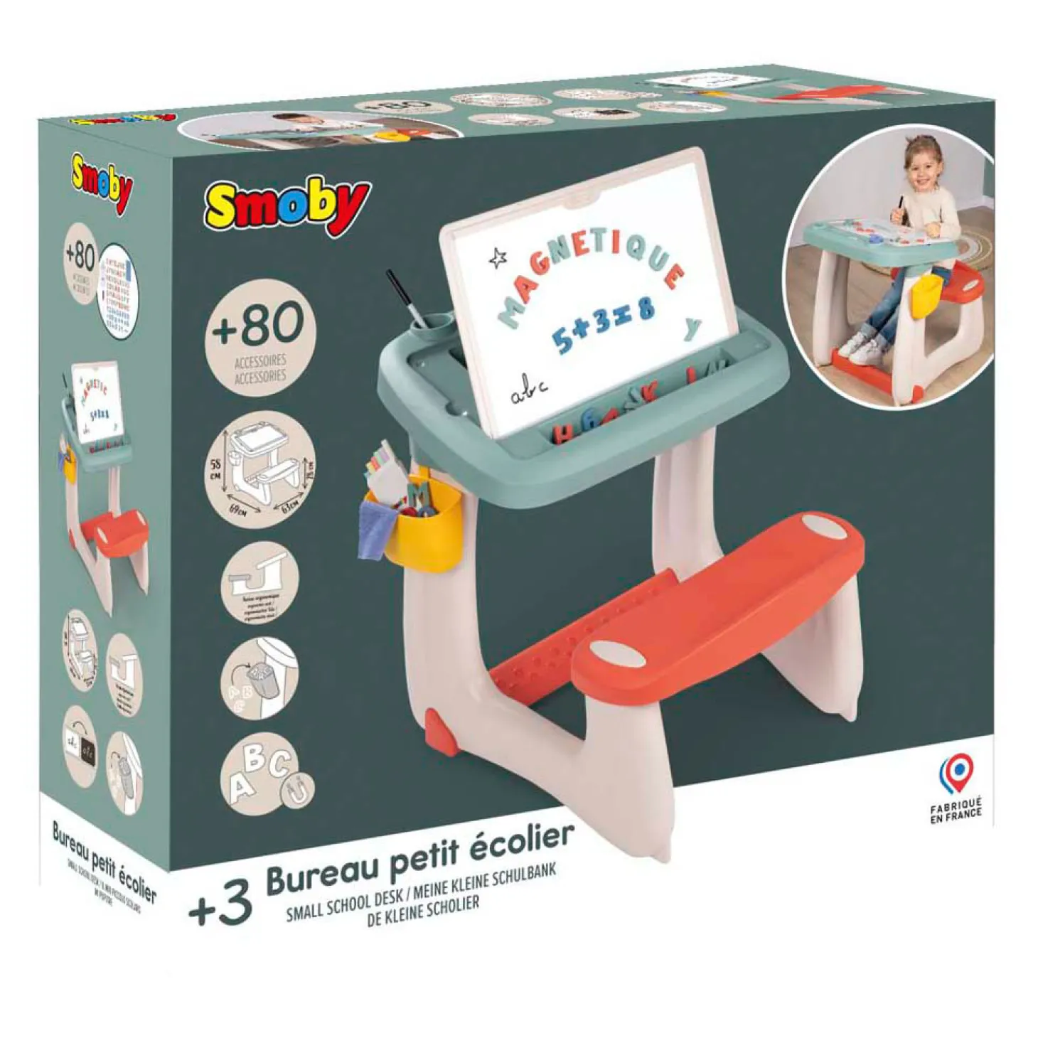 Smoby Ergonomische Kinderbureau met Accessoires, 80dlg.