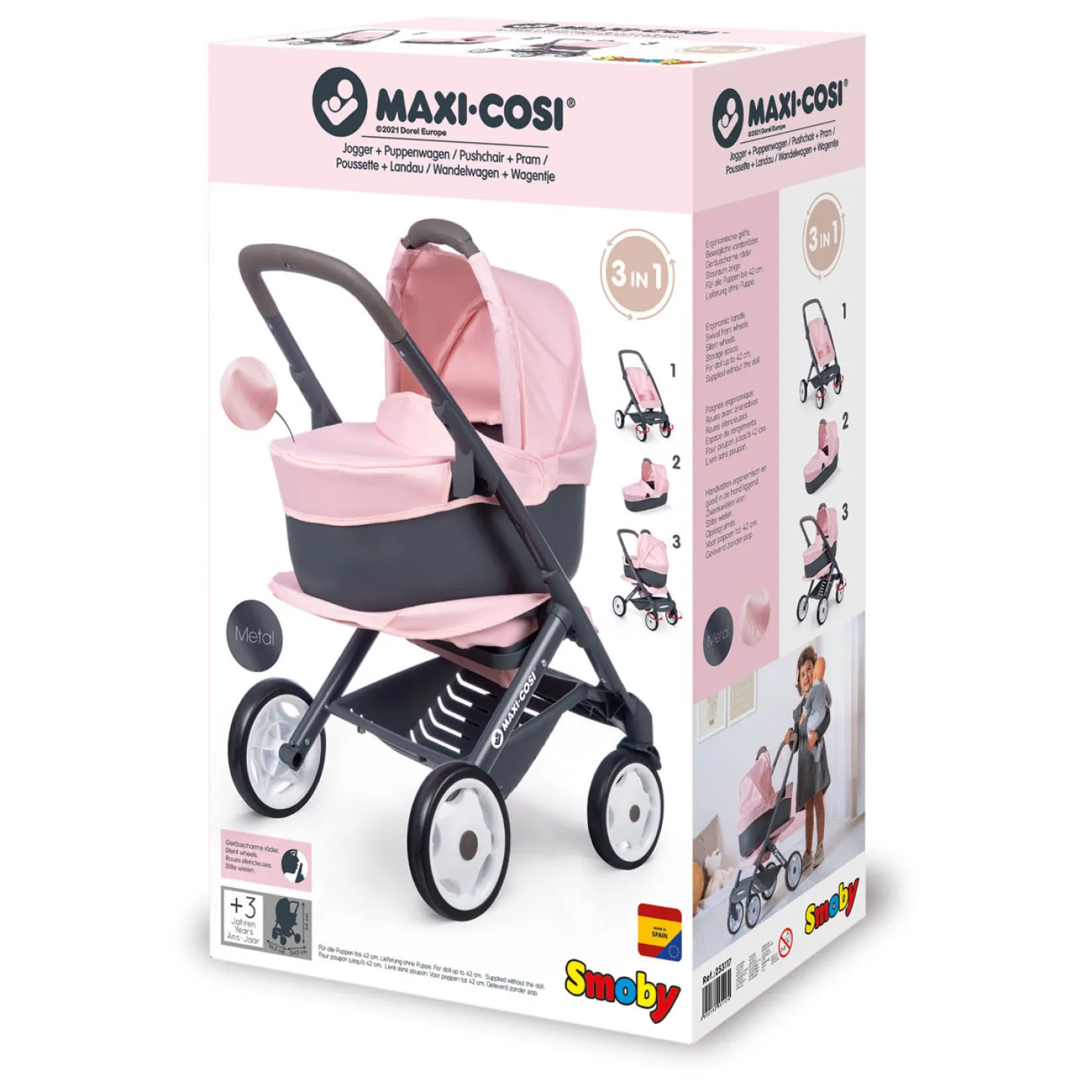 Smoby Maxi-Cosi Poppenwagen, 3in1
