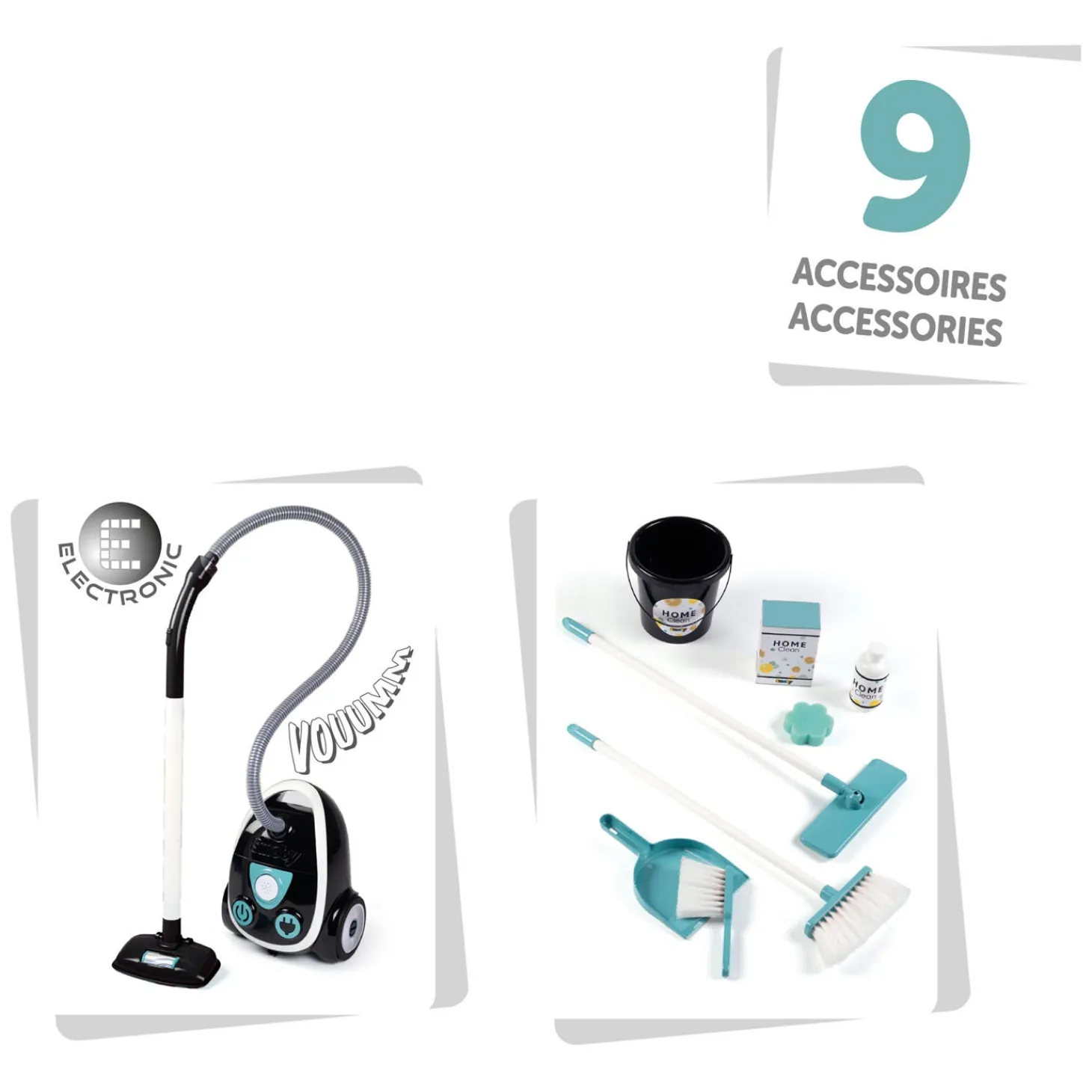 Smoby Schoonmaaktrolley met Stofzuiger, 8dlg.