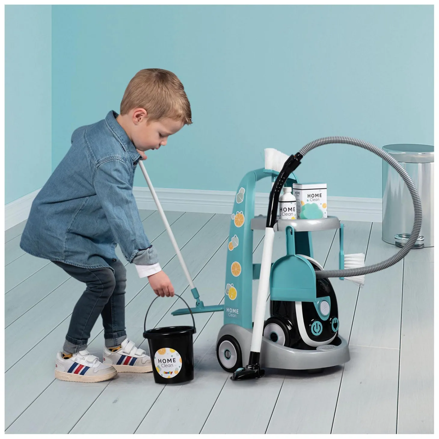 Smoby Schoonmaaktrolley met Stofzuiger, 8dlg.