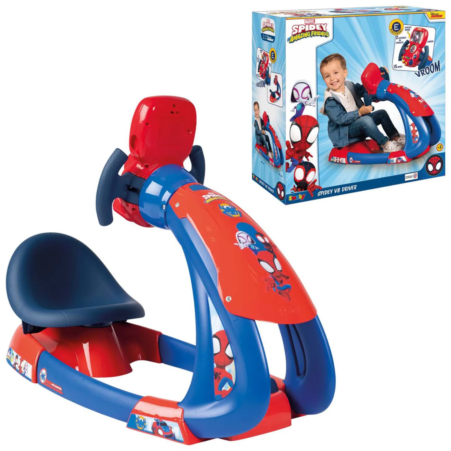 Smoby V8 Driver Spidey Racestoel
