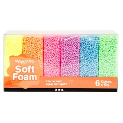 Soft Foam Clay Neon Kleuren, 6x10gr.