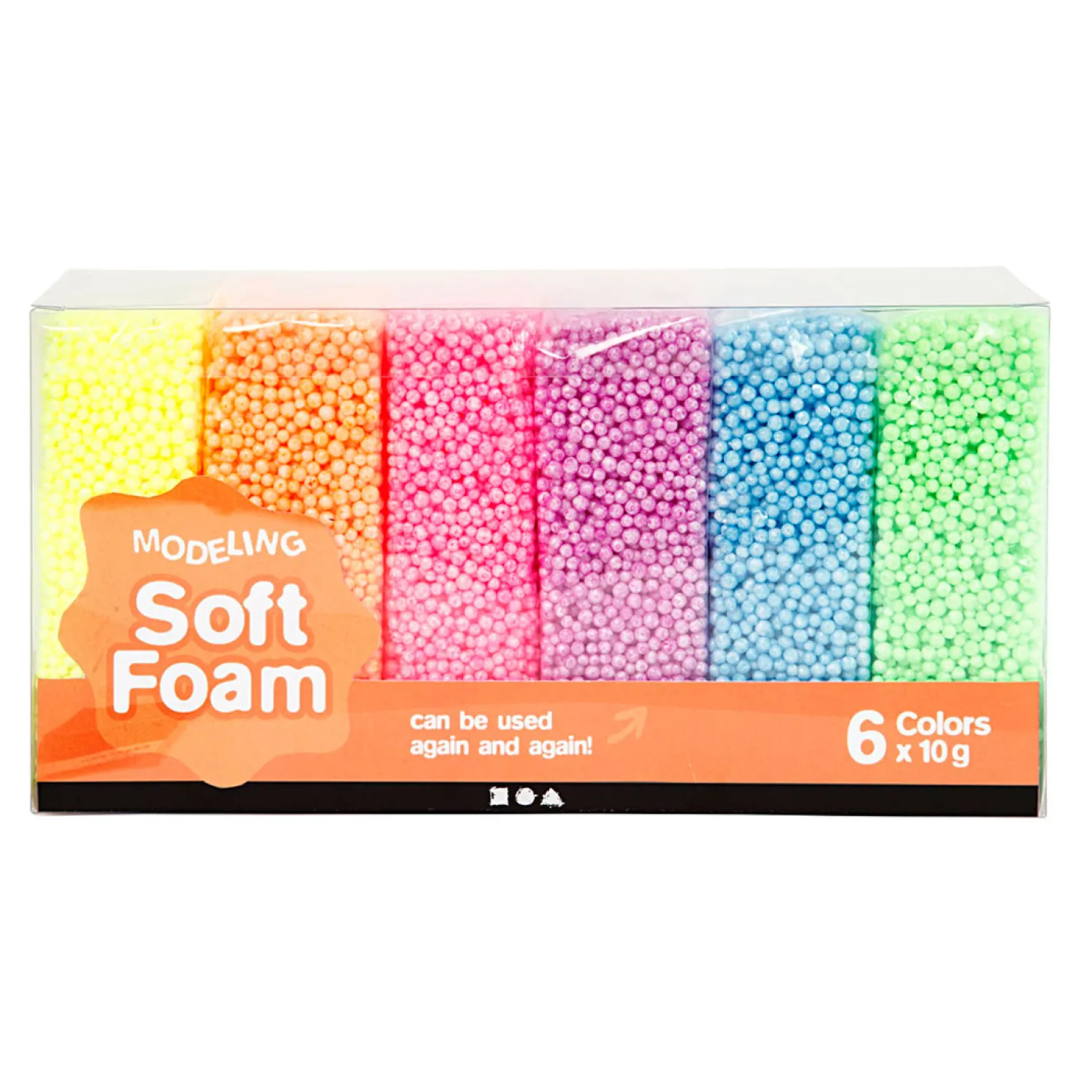 Soft Foam Clay Neon Kleuren, 6x10gr.