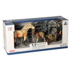 Speelset Paarden met Verzorger - Paarden met Stippen