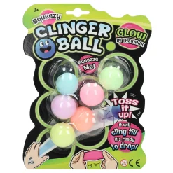 Squeeze Bal Sticky Wall Glow in the Dark, 6st