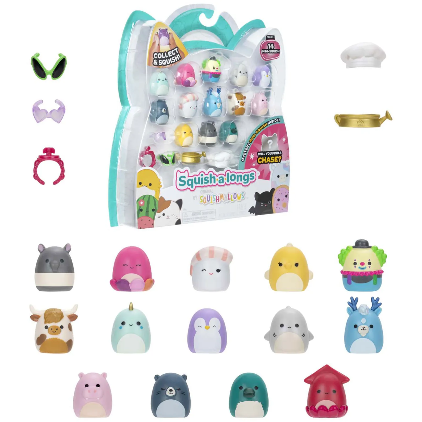Squishmallows - Squish-a-longs Speelfiguren, 14dlg.