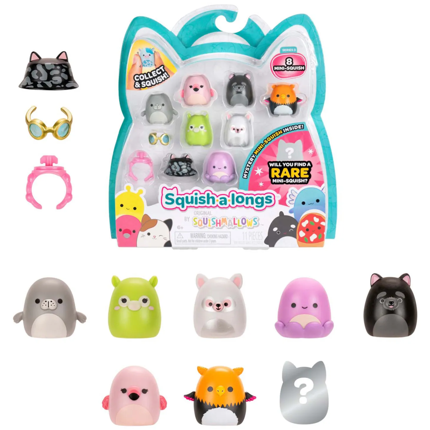 Squishmallows - Squish-a-longs Speelfiguren Style 3 - 8dlg.