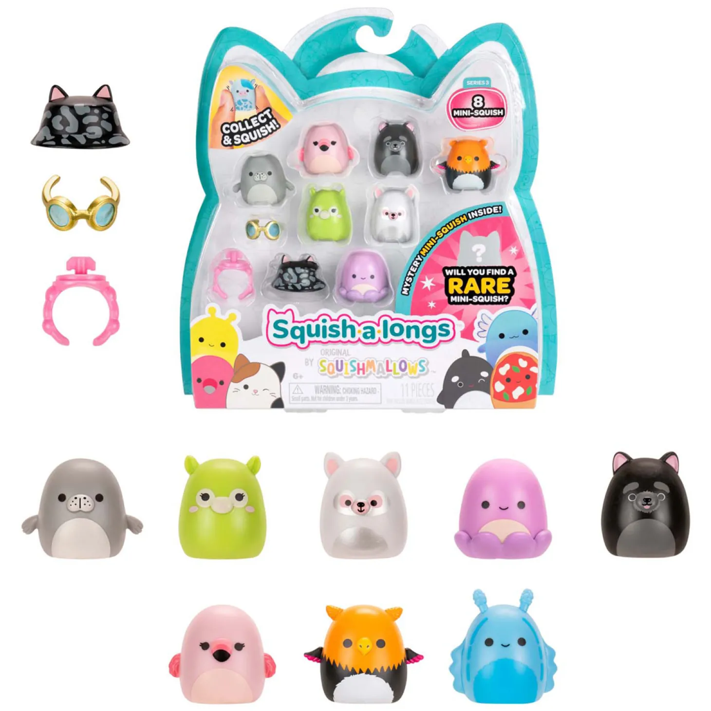 Squishmallows - Squish-a-longs Speelfiguren Style 3 - 8dlg.