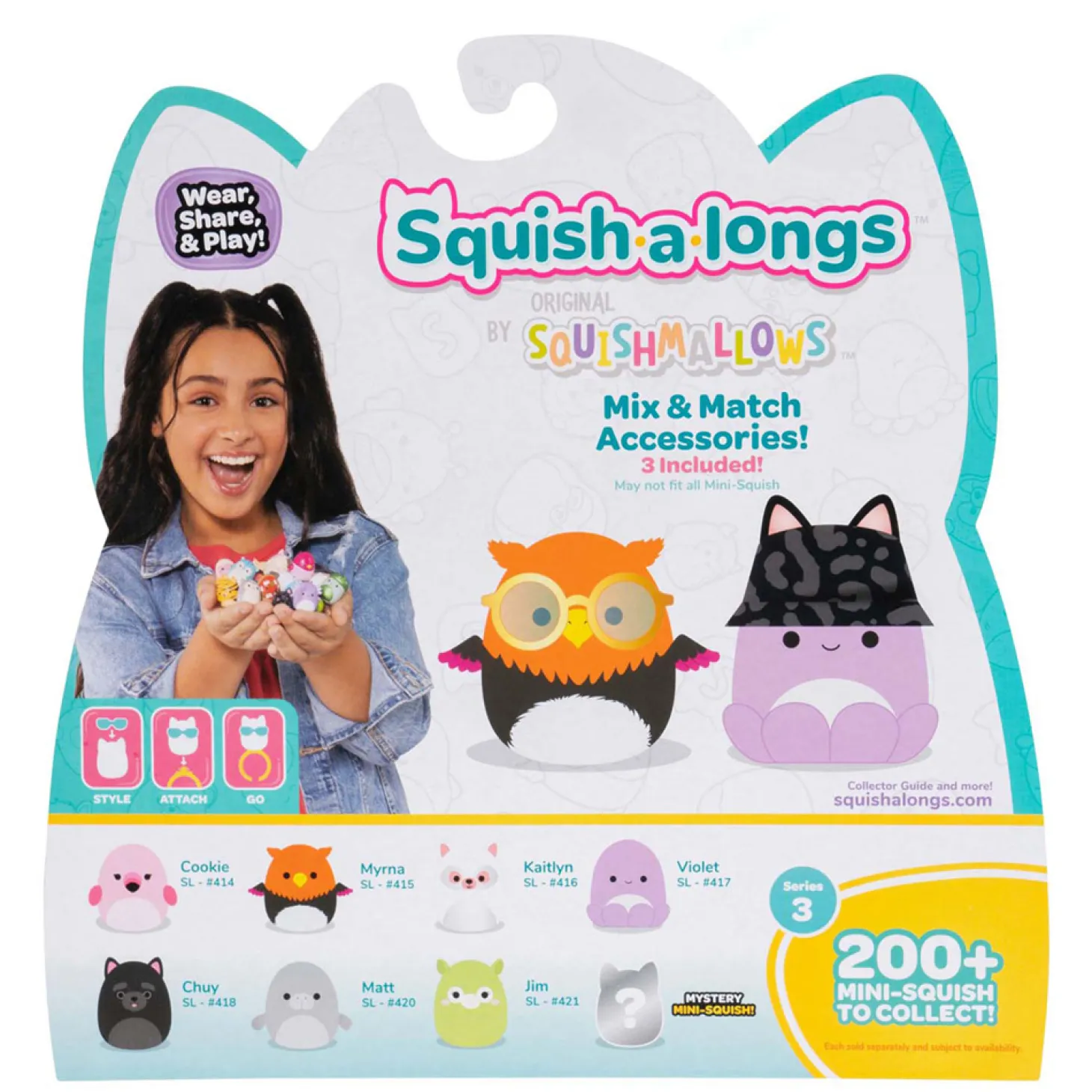 Squishmallows - Squish-a-longs Speelfiguren Style 3 - 8dlg.